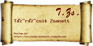 Töröcsik Zsanett névjegykártya